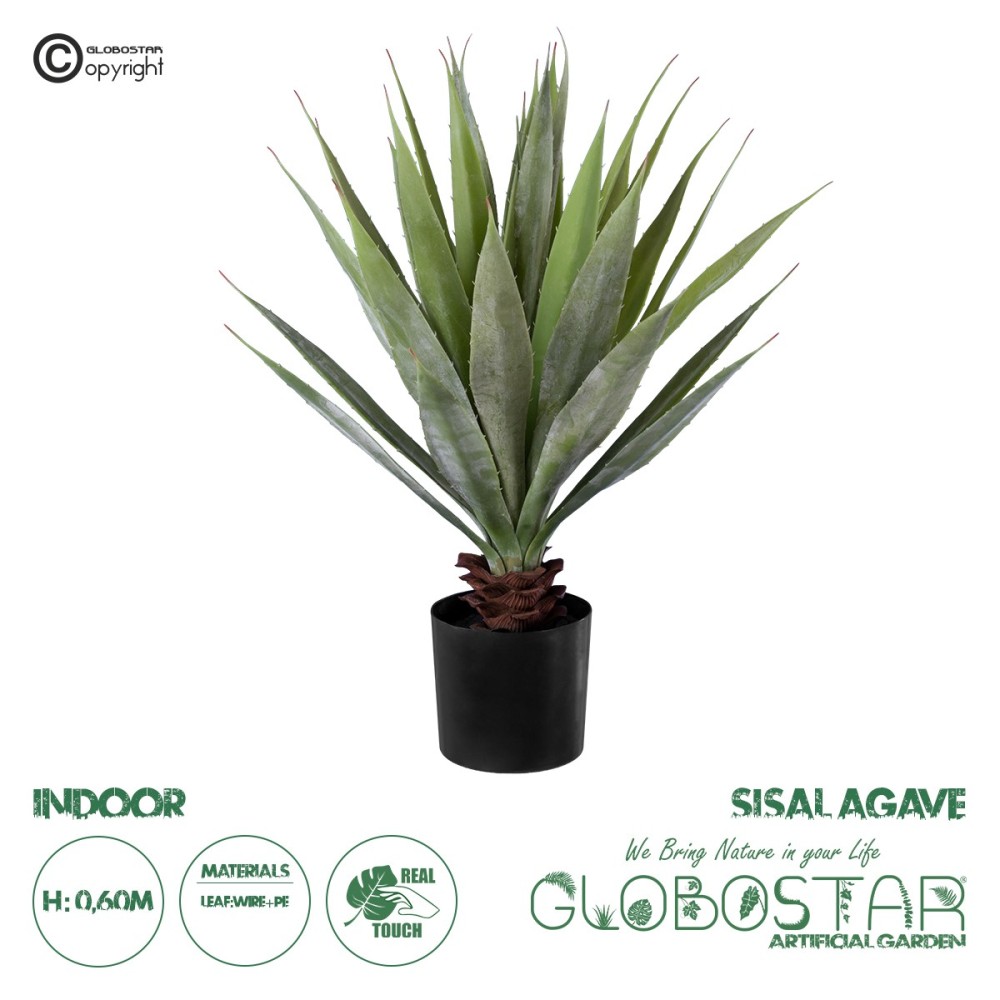 GloboStar® Artificial Garden SISAL AGAVE 20079 Τεχνητό Διακοσμητικό Φυτό Αγαύη Υ60cm